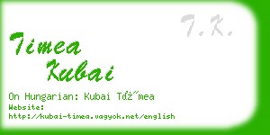 timea kubai business card